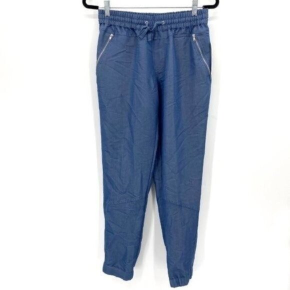 Nanette Lepore Spring Fling Chambray Tencel Travel Lightweight 2 Jogger Pant NWT - Picture 2 of 8